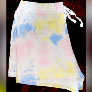 Tie-dye pajama shorts